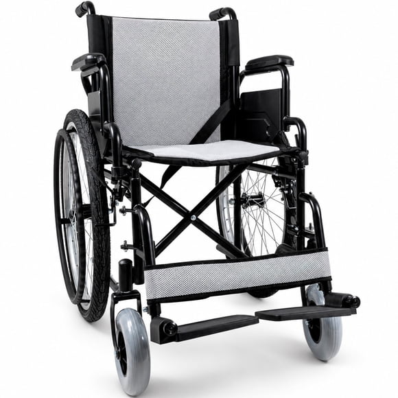 Silla Ruedas Todo Terreno Plegable Estructura Acero Descansa Brazo Abatible Reposapies Freno Usuario Soporta 150kg