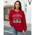 thumbnail image 5 of KimSoong Women's White Christmas Sweatshirt Crew Neck Christmas Tree Pattern Shirt Oversized Christmas Pullover Sweater, 5 of 7