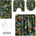 thumbnail image 6 of 4PCS/Set Highland Cow Bathroom Funny Animal Highland Cow Sitting on The Toilet Reading a Newspaper Shower Curtains for Bathroom Decor,Black Grey Bathroom Decor,Waterproof Fabric Bath Curtain, 6 of 6