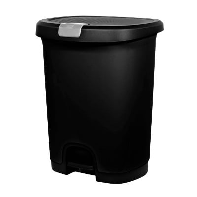 trash barrel with locking lid
