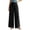 Black, variant on Womens Smocked High Waisted Wide Leg Pants Tulip Hem Silky Flowy Pants Casual Vacation Trousers Beige M