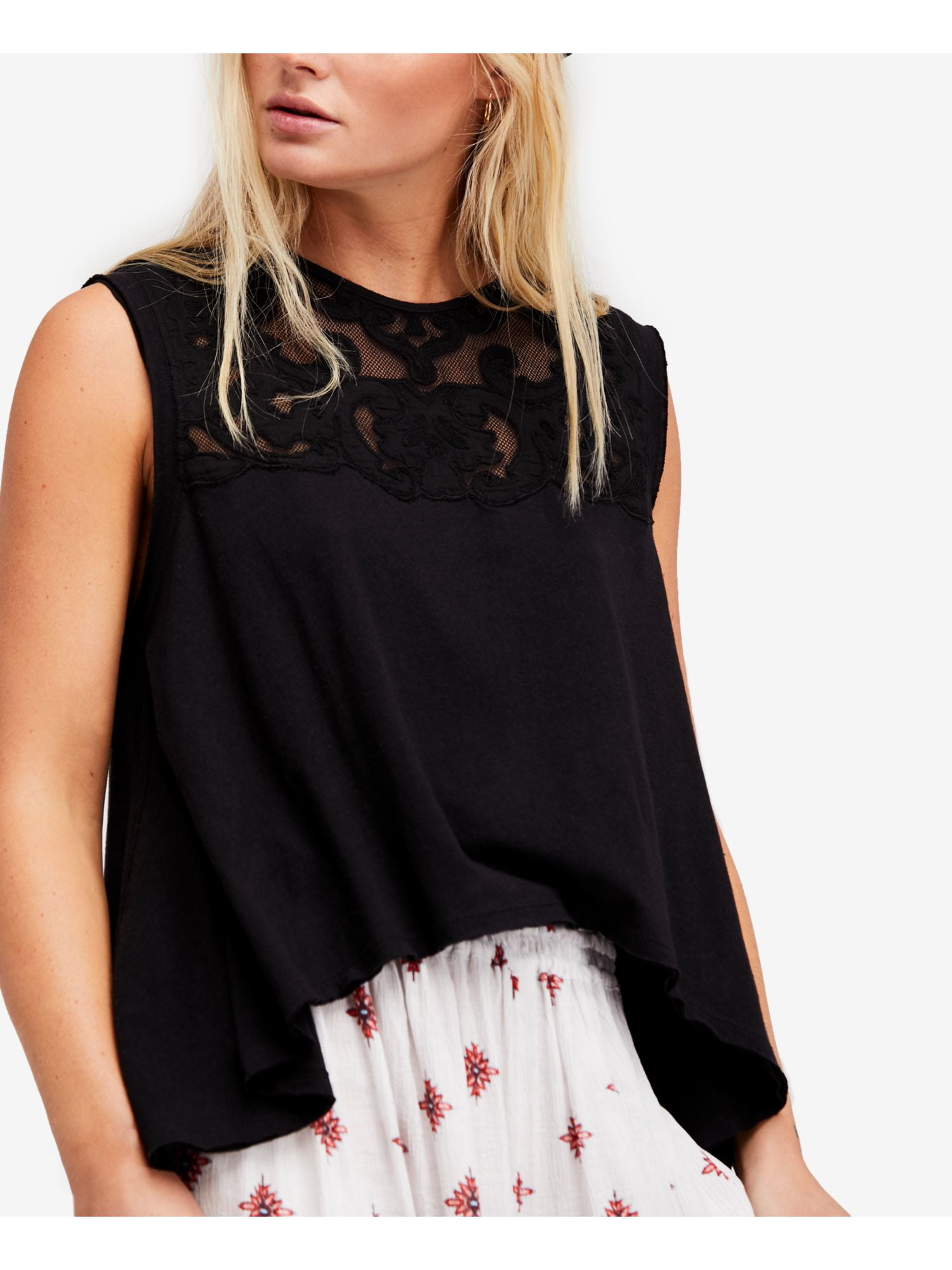 Free People Womens Continental Ruffled Sleeveless Peplum Top Tan XS Free People Womens Continental Ruffled Sleeveless Peplum Top Tan XS