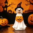 thumbnail image 2 of Halloween Ghost Dog Figurine Resin Statue Decor, Detailed Design Stable Display Eye Catching Accent, for Table Shelf Bar Halloween Home Decoration, 2 of 6