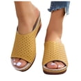 thumbnail image 2 of IUJSOY Womens Sandals Platform Peep Toe Wedge High Heel Slip on Boho Breathable Slides Shoes, 2 of 8