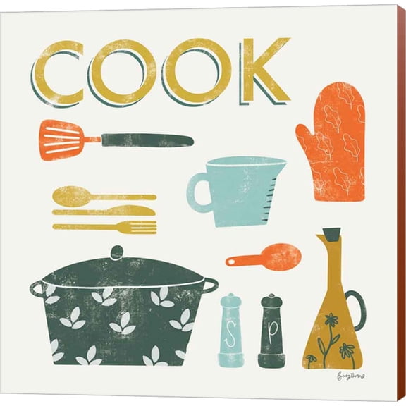 Great Art Now Retro Kitchen III by Becky Thorns, Canvas Wall Art, 16W x 16H