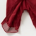 thumbnail image 5 of FAOWME Big Girls Bodysuit Long Sleeve Round Neck Striped Print Buttons Knit Sweater Warm Soft Fashion Romper Jumpsuit For Autumn Winter Daily Wear Red 3-6 Months, 5 of 7