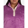 thumbnail image 3 of Terra & Sky Women's Plus Size Quarter Snap Fleece Shacket, Sizes 0X-5X, 3 of 5