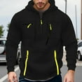 thumbnail image 2 of Fgnfyis Men's Zip up Hoodie with Pocket Solid Color Pullover Lined Comfortable Casual Streetwear Sweatshirt for Winter Mens Sweatshirts Black L, 2 of 6