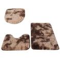 thumbnail image 1 of FloreceBien Alfombra de pelo largo teñida, inodoro de felpa, almohadilla antideslizante para pies de tres piezas, juego absorbente de baño, 1 of 5