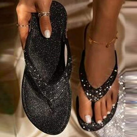 

Flip Flops for Women Girls Thong Slide Sandals - Summer Dressy Bohemian Travel Flat Sandals Cute Low Wedge Summer Open Toe Sandal Shoes