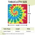 thumbnail image 2 of Colorful Tie Dye Mandala Pattern Square Fitted Tablecloth with Elastic Edge,Square Table Cover,Washable Elastic Table Cover for Home Kitchen Party Decor 34"x34", 2 of 6