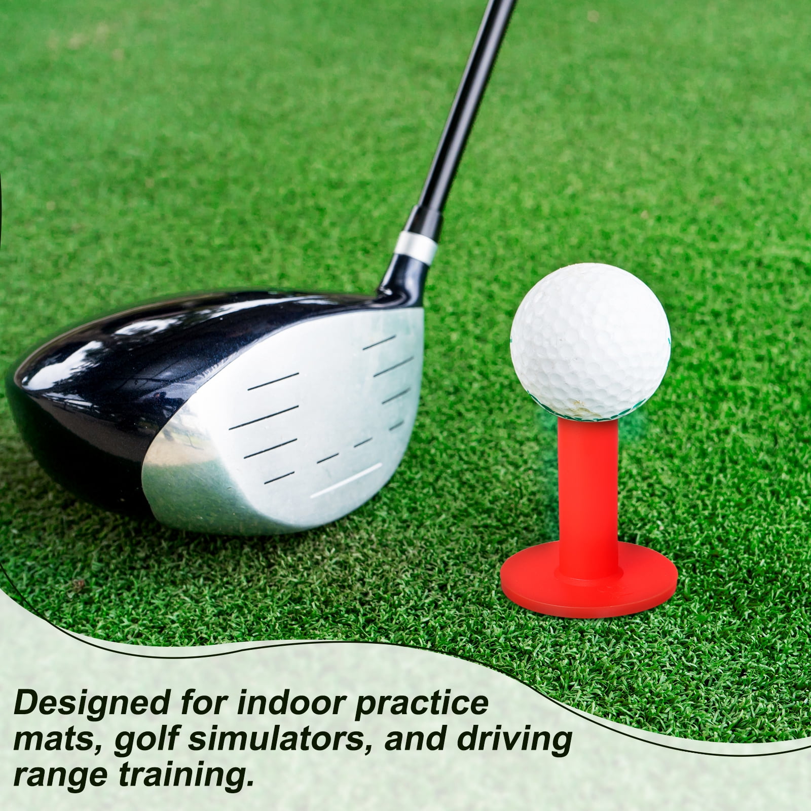 Uxcell Rubber Golf Tees for Mats, 8 Size & 16Pcs & Green Unbreakable Golf Training Tees Simulator Practice-Fitting for (Indoor Outdoor Practice Backyard Home Office Driving Range)