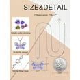thumbnail image 4 of PYNZY Butterfly Necklace for Women 925 Sterling Silver June Alexandrite Birthstone Butterfly Pendant Jewelry, 4 of 5