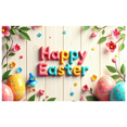 thumbnail image 1 of Easter Backdrop Banner with Rabbit Flowers Gift Eggs Party Supplies Photography Props Spring Decorations Background Happy Easter Celebration Decor, 1 of 4