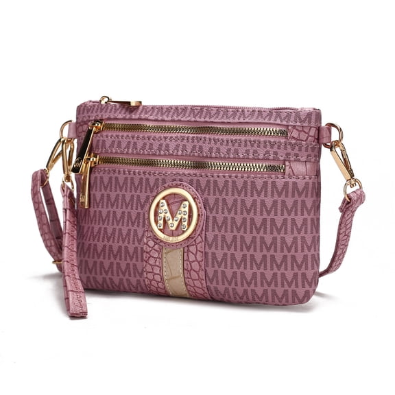 MKF Collection Tarren Vegan Leather Women's Wristlet Crossbody Bag, Stylish Purse Clutch Handbag by Mia K - Purple Violet