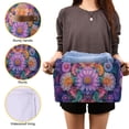 thumbnail image 3 of Yayeee Canvas Storage Basket with Handles for Shelves Fabric Bins Closet Organizer, Light Purple Flowers, 3 of 8