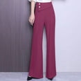 thumbnail image 5 of AJTQTH Suit Pants for Women High Waist Solid Elegant Work Trousers Summer Straight-Leg Flared Loose Casual Pants Plus Size Casual Trousers Hot Pink XXXL, 5 of 7
