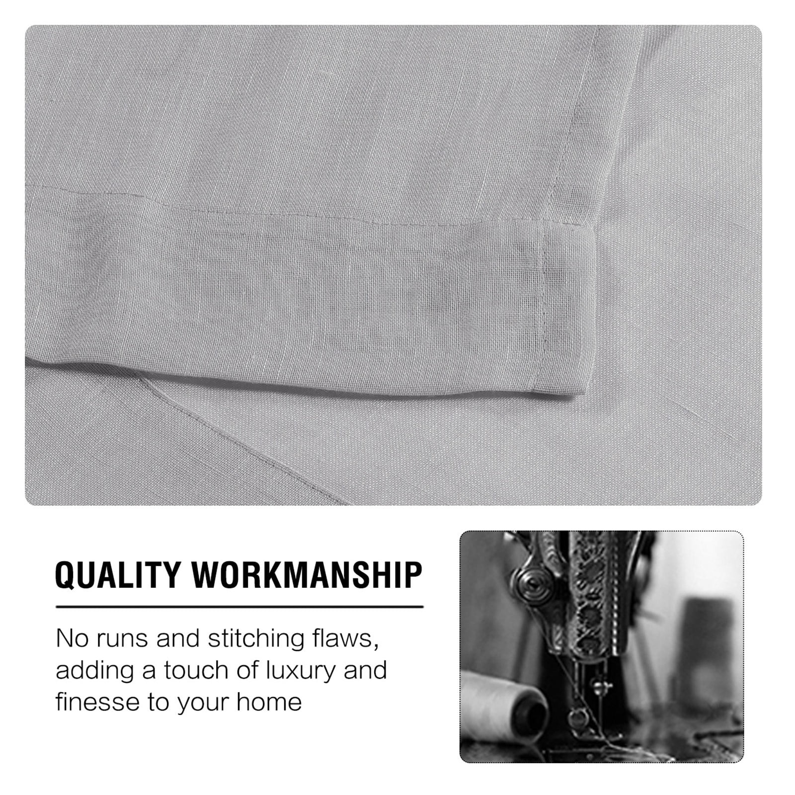 Linen Sheer Curtains 52X63 Inches, Semi Sheer Light Filtering Curtain Panels with Natural Linen Blend, Privacy Drapes for Living Room Bedroom with Grommets, 2 Curtains