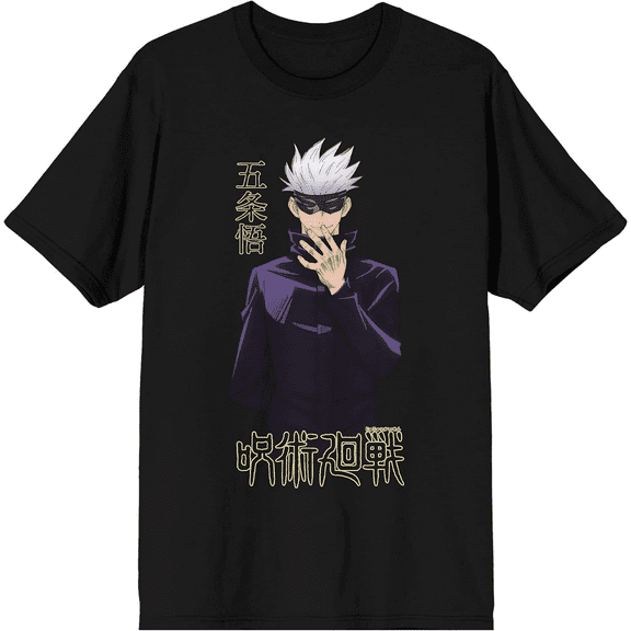 Saturo Gojo T-Shirt Men's Black Pattern 100 Cotton Good Quality Top