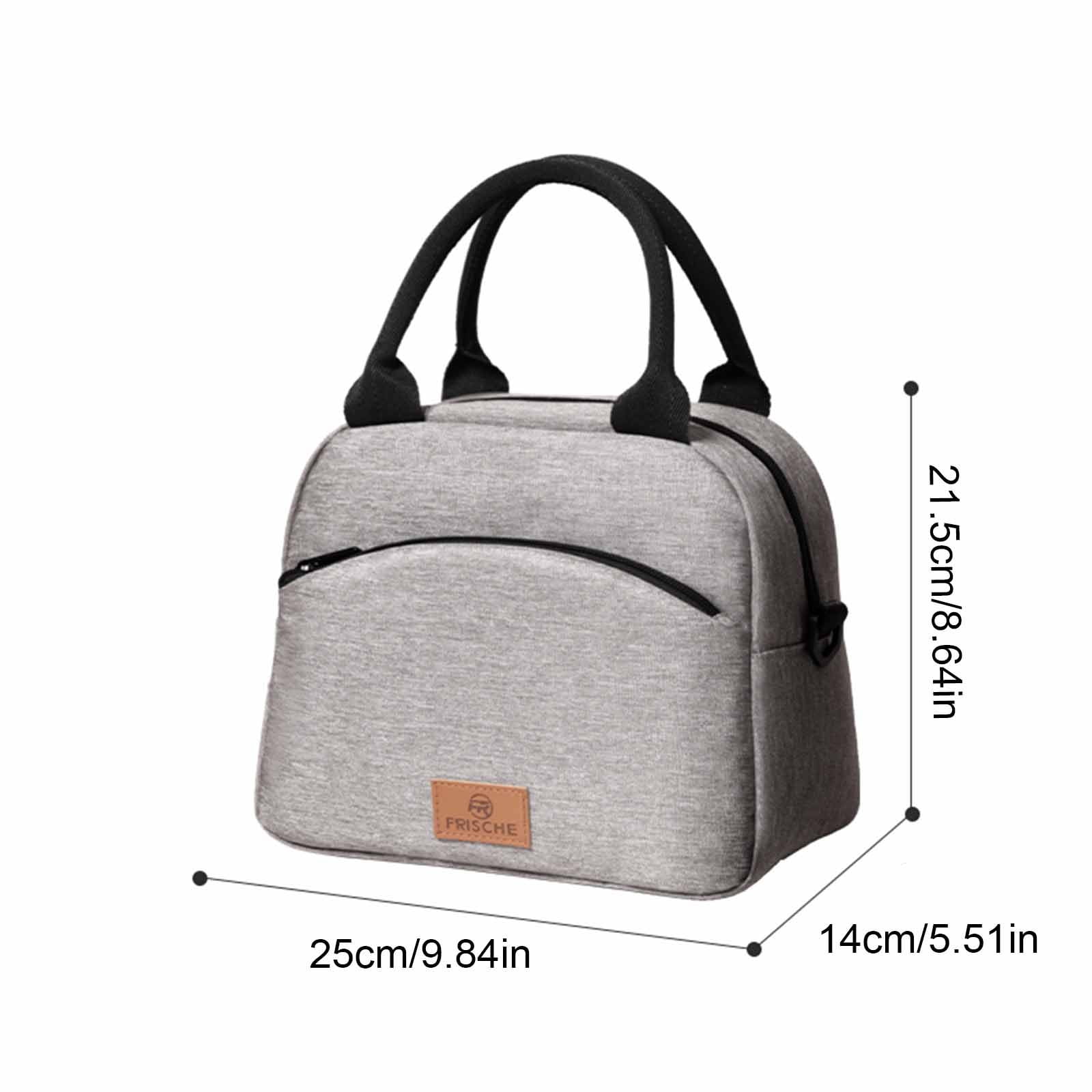 SCNOR Lunch Bag for Women and Men,Insulated Lunch Tote,Stitch Bento Bags,Oxford cloth,Gray