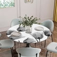 thumbnail image 5 of Black White Tulip Round Tablecloth for 45-54 Inch Tables,Fitted Table Cover with Elastic Edge,Spring Greyscale Leaf Flower Plant Waterproof Outdoor Table Cloth Protector for Patio Garden Dinner, 5 of 9