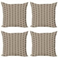 thumbnail image 1 of Ambesonne Damask Throw Pillow Cover 4 Pack, Abstract Lotus Ornament, 18", Chestnut Brown and Beige, 1 of 2