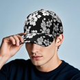 thumbnail image 6 of Botanical Floral Print Baseball Cap – Vintage Adjustable Dad Hat with Artistic Watercolor Flower Pattern, Comfortable Washed Cap for Garden Lovers, 6 of 7