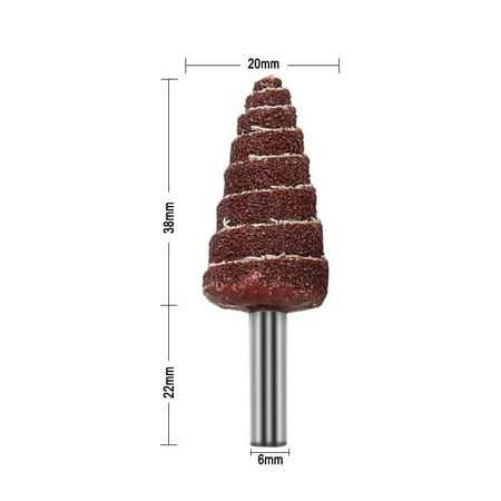 

1PC 6MM Shank 80 Grit Tapered Cone Grinding Head Sandpaper Flap Wheels Polishing