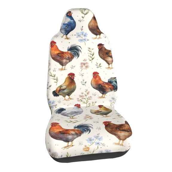 Farmhouse Rooster Floral Car Seat Covers Stretch Car Seat Protectors Universal Fit
