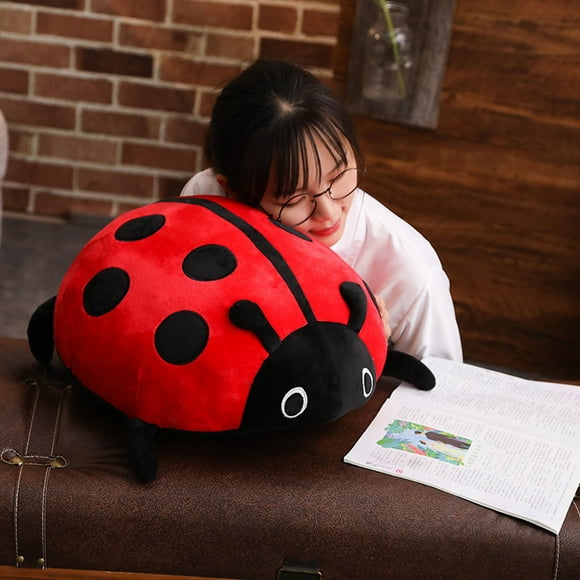 ZZkhGO Ladybug Stuffed Toy, Soft Plush Beetle Cushion for Decor, Cute Ladybird Doll for Gifts Snuggling
