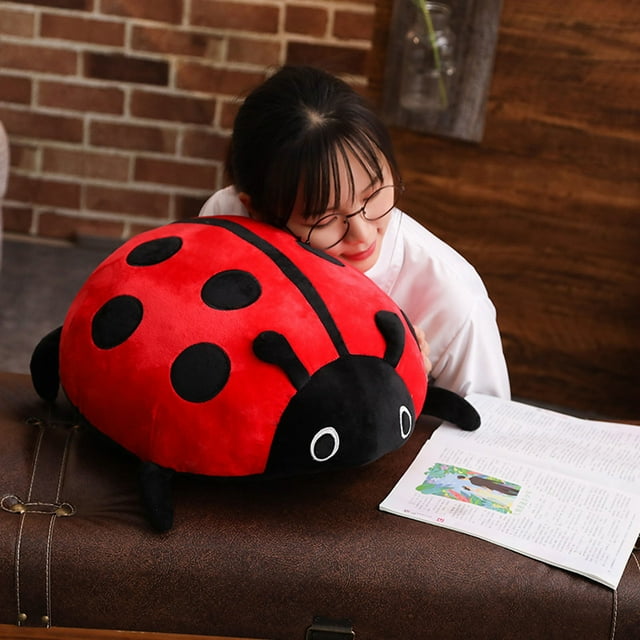 Jouet en Peluche Coccinelle Scarabée de Simulation, Jouet Coussin en Coton PP Doux, Jouet Câlin en Forme de Dessin Animé Mignon, Jouet Poupée d'Accompagnement Réconfort Multi-Scènes, Jouet Cadeau Surprise d'Anniversaire de Festival