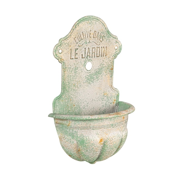 Creative Co-Op Metal Wall-Mounted Planter with Distressed Finish, Green