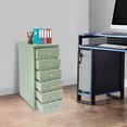 thumbnail image 4 of Cream Green Metal 28*41*69cm 6-Layer Wheeled File Lock Cabinet Movable Locker Multi-Layer Drawer Filing Cabinet, 4 of 12