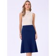 thumbnail image 4 of DARING DIVA Women's Midi Skirts Elastic High Waist A Line Flowy Skirt S Dark Blue, 4 of 5