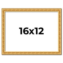 16x12 Frame Gold Real Wood Picture Frame Width 1 inches | Interior Frame Depth 0.5 inches | Edwina