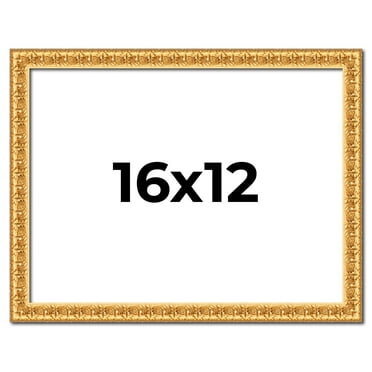 16x12 Frame Gold Real Wood Picture Frame Width 1 inches | Interior Frame Depth 0.5 inches | Edwina
