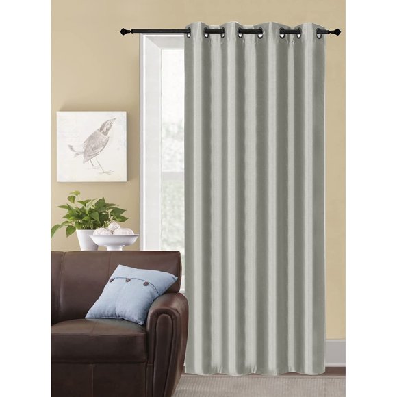 Blackout Window Curtains Faux Silk 54"X84" (2 Pack) by ATI (Silver)