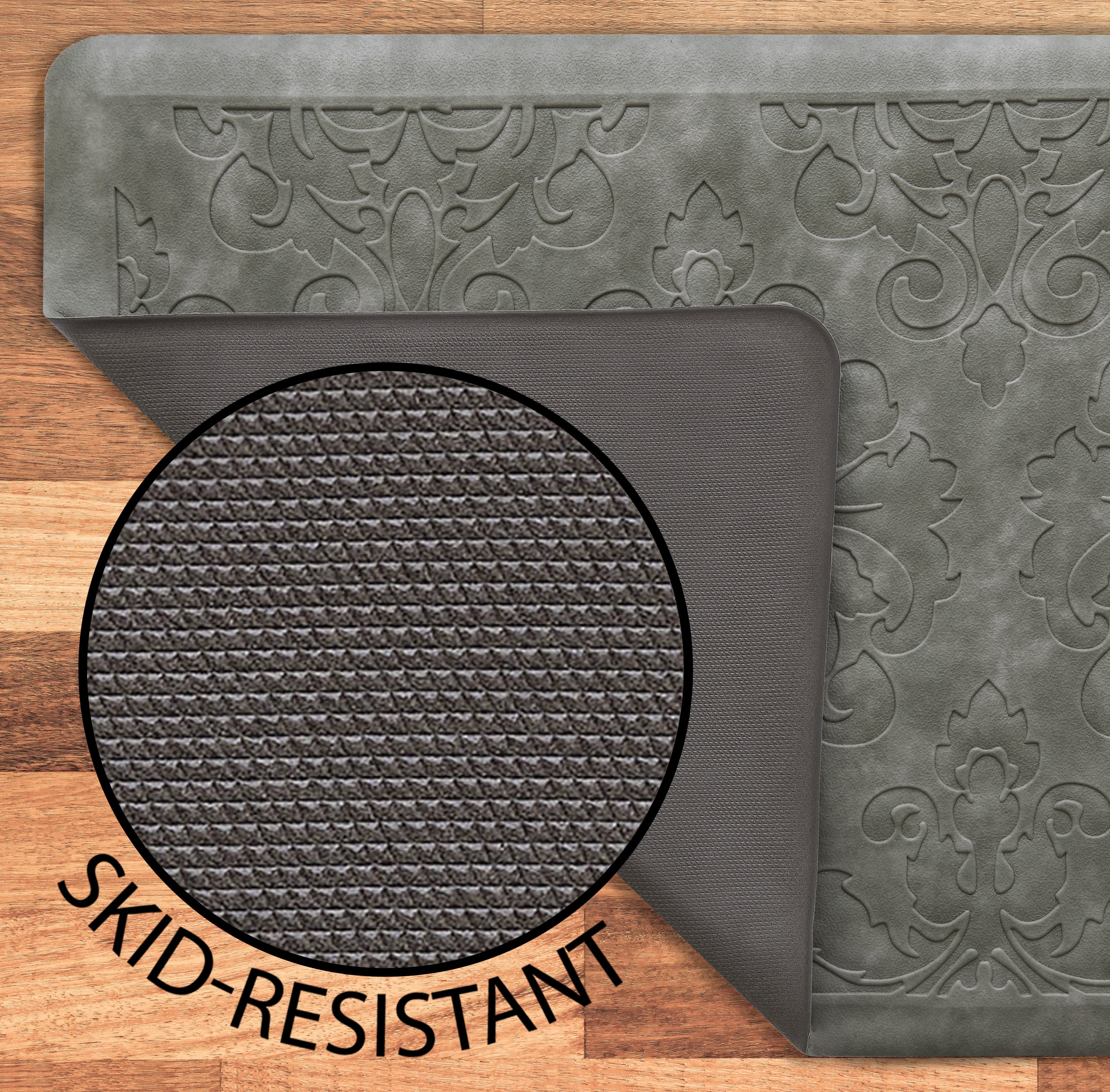 Chef Gear Marni Wellness Kitchen Mat, Gray, 17.5" x 60"