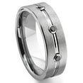 thumbnail image 1 of Titanium Kay Tungsten Carbide Black Diamond Ribbed Comfort Fit Mens Wedding Band Ring Sz 10.0, 1 of 4