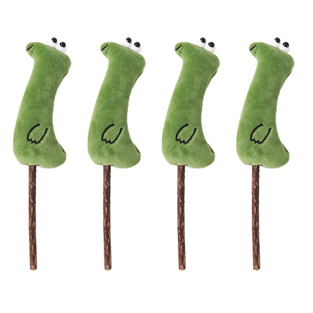 juguetes de hierba gatera para masticar, palitos de peluche suaves para la dentición con forma linda.