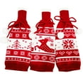 thumbnail image 4 of Rosnek Christmas Wine Bottle Cover, Christmas Wine Bottle Sweater Covers Outfits Decor with Snowflake, Reindeer, Tree Pattern, Bottle Coat Xmas Party Decoration, 4 of 6
