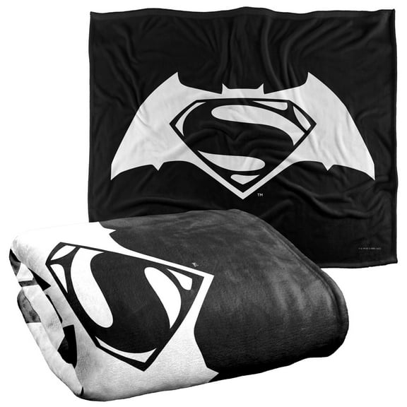 Batman Superman/Batman V Simple Logo Officially Licensed Silky Touch Super Soft Throw Blanket 50' x 60'