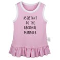 thumbnail image 2 of iDzn Assistant to the Assistant Regional Manager Funny Dresses For Baby, Newborn Babies Skirts, Infant Princess Dress, 0-24M Kids Graphic Clothes (Pink Sleeveless Dresses, 18-24 Months), 2 of 4