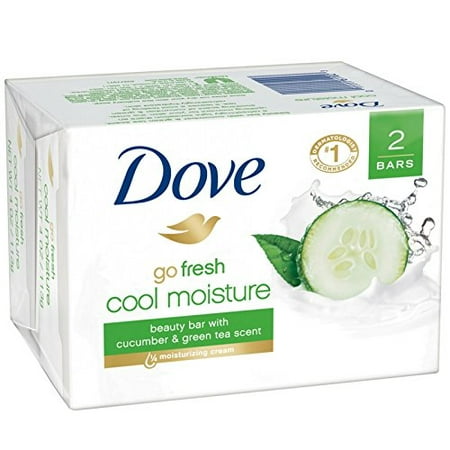 2 Pack Dove Go Fresh Cool Moist Cucumber & Green Tea Scent 2pk Bars