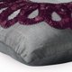 thumbnail image 2 of Funda de cojín con cremallera, gris, decorativa, 40 x 40 cm (16 x 16 pulgadas), cojines de seda para sofá, con motivos naturales y florales, bordado de cinta, medallón - Flores de vid grises, 2 of 3