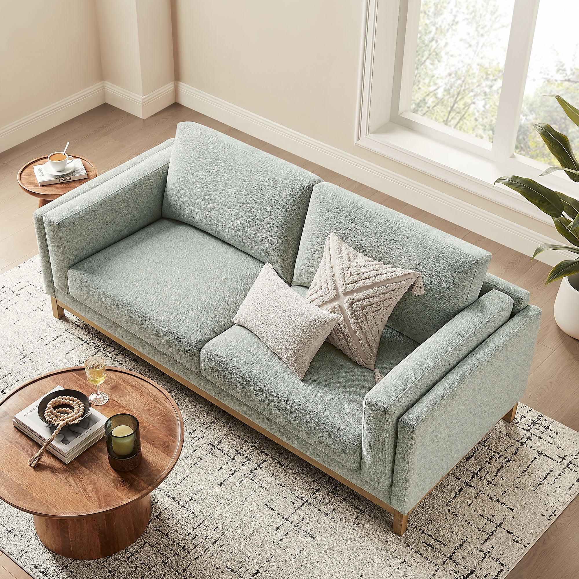 Modway Roscoe 81 inch Fabric Sofa in Gray