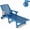 BLUE, variant on Ciokea Lounge Chair Outdoor with Wheels HDPE Chaise Lounge Chair Wood Texture 5 Positions Cup Holder for Patio Pool Grey