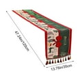 thumbnail image 3 of Hxlamzoo Christmas Table Flag & Printed Rectangular Tablecloth with Fringe - Red & Gray Holiday Home Decor, Soft Cloth 120x35cm for Festive Party Decorations, 3 of 7