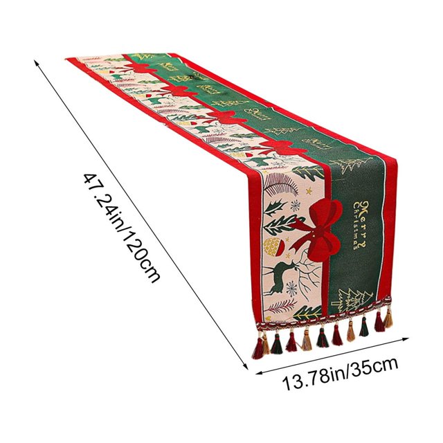 Decoraciones navideñas, mantel rectangular estampado con bandera de mesa navideña, mantel para fiesta navideña, decoración del hogar, se adapta a varios estilos de decoración, mantel largo