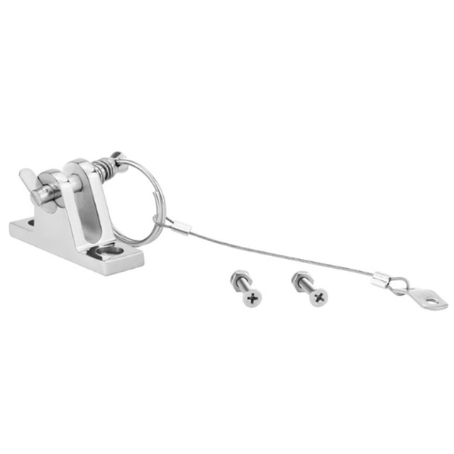 Boat Top Deck Hinge w/Lanyard Quick Release Pin w/Screws Stainless Steel ,Long Lasting